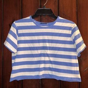 Striped cropped tee